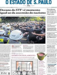 Capa do jornal Estadão 01/06/2020