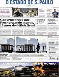Capa do jornal Estadão 01/09/2020
