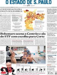 Capa do jornal Estadão 01/10/2020