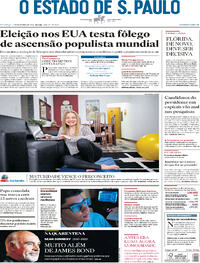 Capa do jornal Estadão 01/11/2020