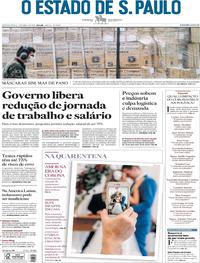 Capa do jornal Estadão 02/04/2020