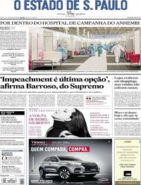 Capa do jornal Estadão 02/05/2020