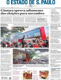 Capa do jornal Estadão 02/07/2020