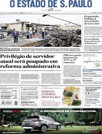 Capa do jornal Estadão 02/09/2020