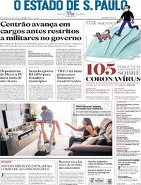 Capa do jornal Estadão 03/05/2020