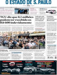 Capa do jornal Estadão 03/06/2020