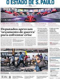 Capa do jornal Estadão 04/04/2020