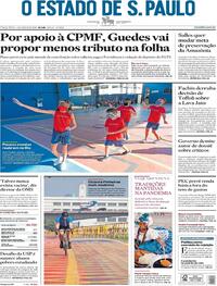 Capa do jornal Estadão 04/08/2020