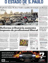 Capa do jornal Estadão 05/08/2020