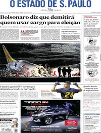 Capa do jornal Estadão 06/02/2020