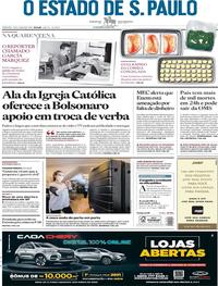 Capa do jornal Estadão 06/06/2020