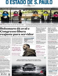 Capa do jornal Estadão 07/05/2020