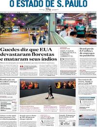 Capa do jornal Estadão 07/08/2020
