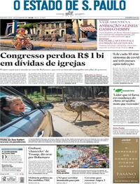 Capa do jornal Estadão 07/09/2020