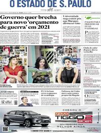Capa do jornal Estadão 07/10/2020