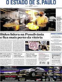 Capa do jornal Estadão 07/11/2020