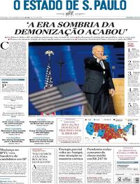 Capa do jornal Estadão 08/11/2020