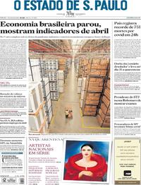 Capa do jornal Estadão 09/05/2020