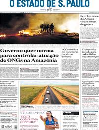 Capa do jornal Estadão 09/11/2020