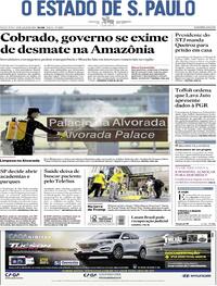 Capa do jornal Estadão 10/07/2020