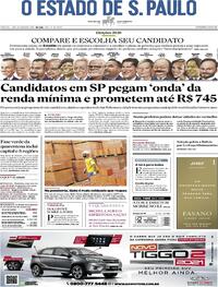 Capa do jornal Estadão 10/10/2020