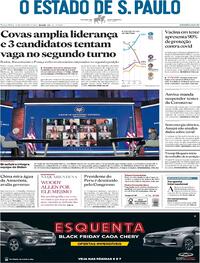 Capa do jornal Estadão 10/11/2020