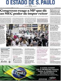 Capa do jornal Estadão 11/06/2020