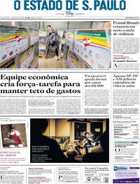 Capa do jornal Estadão 11/08/2020