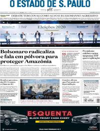Capa do jornal Estadão 11/11/2020