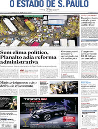Capa do jornal Estadão 12/02/2020