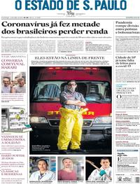 Capa do jornal Estadão 12/04/2020