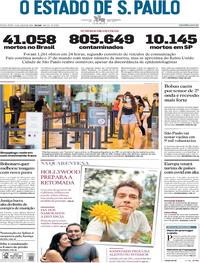 Capa do jornal Estadão 12/06/2020