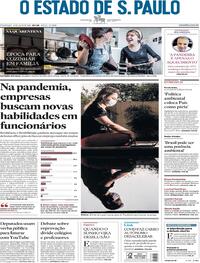 Capa do jornal Estadão 12/07/2020