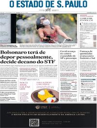 Capa do jornal Estadão 12/09/2020