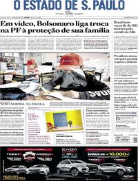 Capa do jornal Estadão 13/05/2020
