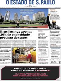 Capa do jornal Estadão 13/07/2020
