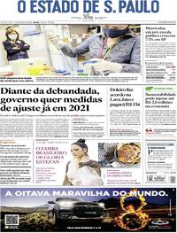 Capa do jornal Estadão 13/08/2020