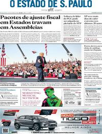 Capa do jornal Estadão 13/10/2020