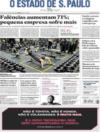 Capa do jornal Estadão 14/07/2020