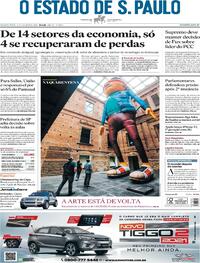 Capa do jornal Estadão 14/10/2020