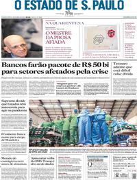 Capa do jornal Estadão 16/04/2020