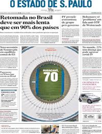 Capa do jornal Estadão 16/06/2020
