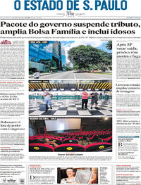 Capa do jornal Estadão 17/03/2020