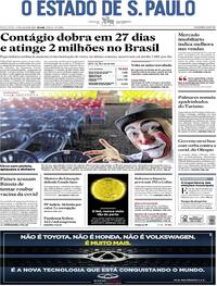 Capa do jornal Estadão 17/07/2020