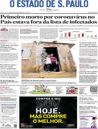 Capa do jornal Estadão 18/03/2020