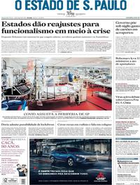 Capa do jornal Estadão 18/05/2020