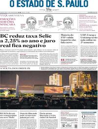 Capa do jornal Estadão 18/06/2020