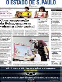 Capa do jornal Estadão 18/07/2020