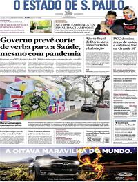Capa do jornal Estadão 18/08/2020