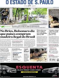 Capa do jornal Estadão 18/11/2020